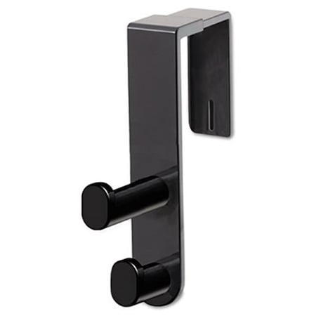 Work-Of-Art Plastic Coat Hook  2 Hook  1.75 x 6.5 x 7.75  Black WO188516